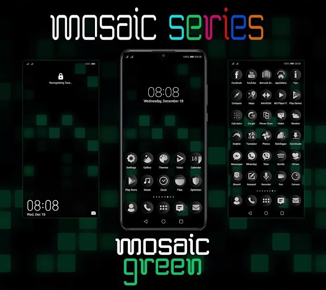 Run android online APK [EMUI 9.1]Mosaic Green Theme from MyAndroid or emulate [EMUI 9.1]Mosaic Green Theme using MyAndroid